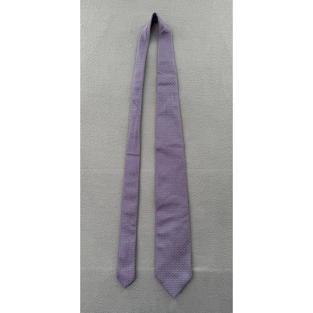 Brioni Silk Necktie Mens 3.5" Purple Blue Geometric Medallion Italy Office Wear - Picture 3 of 7
